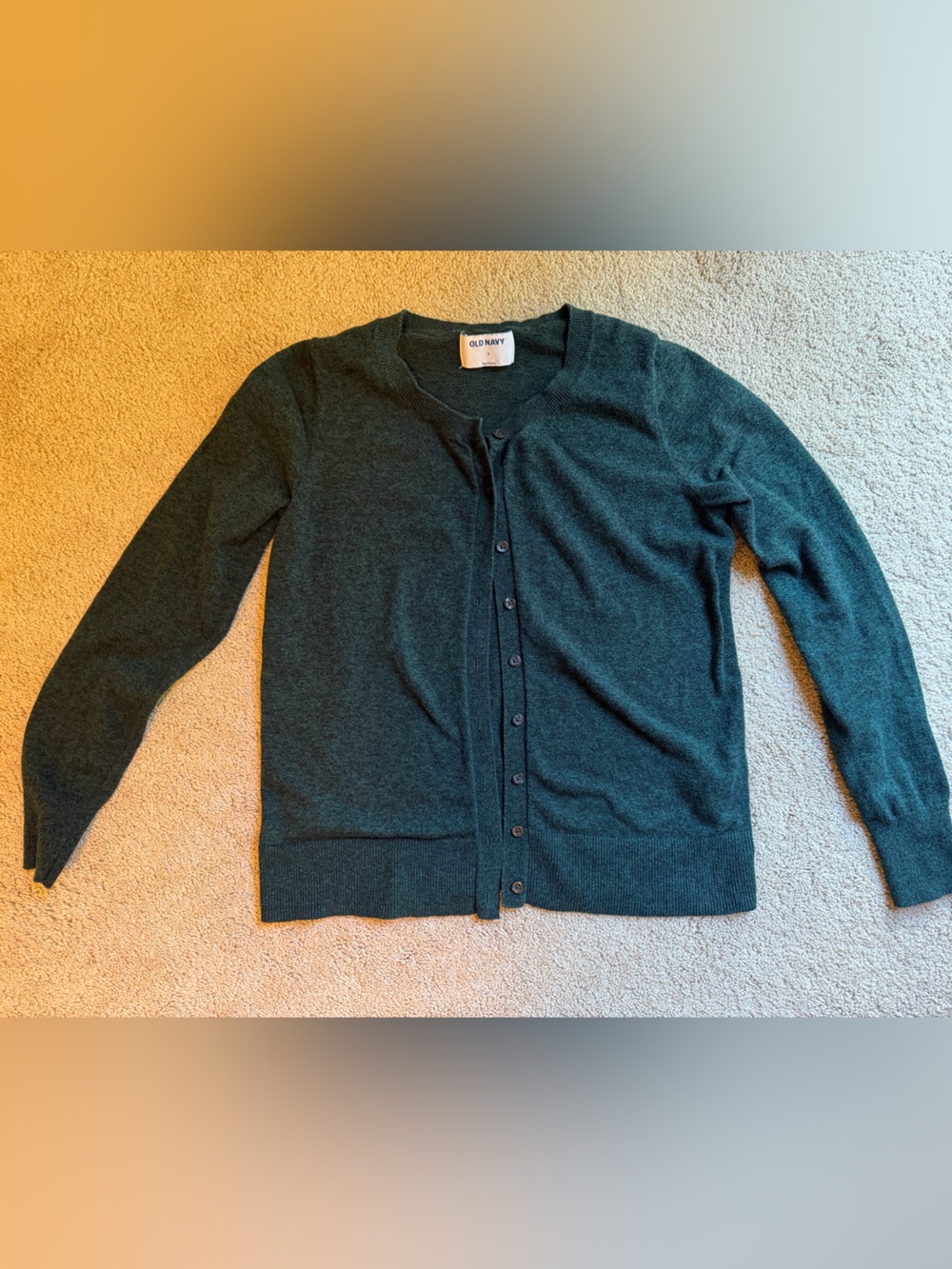Old Navy Button-Front Cardigan in Forest Green